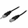 Deltaco - MM-160 Audio-Kabel 2 m 3.5mm Schwarz - Grau (MM-160)