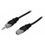 Deltaco - MM-161 Audio-Kabel 3 m 3.5mm Schwarz - Grau (MM-161)