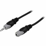 Deltaco - MM-164 Audio-Kabel 15 m 3.5mm Schwarz - Grau (MM-164)