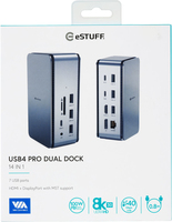 Estuff - Pro Dual Dock - Dockingstation - USB4 / Thunderbolt 4 - HDMI, DP - GigE