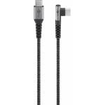 Wentronic - Adios USB-C? -A cable textil USB-A con conectores metlicos (gris espacial/plateado), 90, 1 m (64659)