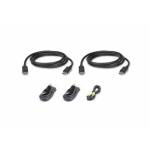 Aten - Aten 1,8 M USB DisplayPort Dual Display Secure KVM Kabel-Set - 1,8 m - USB - USB - DisplayPort - Schwarz - USB Type-A/3.5mm/Disp