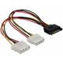 Delock - DELOCK Stromkabel SATA 15Pin -> 2x Molex 4Pin St/Bu 0.20m