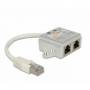 Delock - DELOCK RJ45 Adapter RJ45 -> 2x RJ45 St/Bu 0.15m