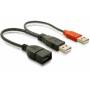 Delock - USB 2.0 Y-Kabel, USB-A Stecker + USB-A Stecker > USB-A Buchse