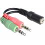 Delock - Adapter 3,5mm (Buchse) > 2x3,5mm (Stecker), Y-Kabel