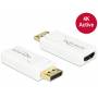 Delock - DELOCK Displayport Adapter DP -> HDMI St/Bu 4K Aktiv wei