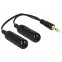 Delock - DeLOCK 0.19m, 3.5mm/2x3.5mm 0.19m 3.5mm 2 x 3.5mm Black audio cable