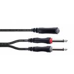 Cordial 14885 Klinke Audio Y-adapter [1x Klinkenbuchse 6.3 M - Cordial EY 0.3 KPP audio cable 0.3 m 6.35mm 2 x 6.35mm Black 