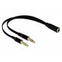 Delock - Headset Adapter 1x3,5 Klinkenbuchse > 2x3,5 3Pin Klinkstecker
