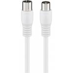 Wentronic - Goobay Antennenkabel (class A, >85 dB), 2x geschirmt, 2 m, Wei - Koax-Stecker > Koax-Buchse (vollstndig geschirmt) 