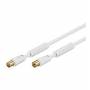 Value - Wentronic Goobay Antennen Anschlusskabel, 100% geschirmt, Ferrite, vergoldet, Wei, 1.5 m - Koax-Stecker <=> Koax-Buchse (