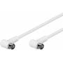 Wentronic - Goobay SAT Winkel Anschlusskabel, F-Quick, 100% geschirmt, Wei, 2.5 m - F-Stecker (Quick) 90 <=> F-Stecker (Quick) 90 (