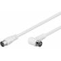 Wentronic - Goobay SAT Winkel Anschlusskabel, F-Quick, 100% geschirmt, Wei, 5 m - F-Stecker (Quick) <=> F-Stecker (Quick) 90 (67350)