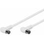 Wentronic - goobay - Antennenkabel - IEC-Anschluss (S) gewinkelt bis IEC-Anschluss (R) gewinkelt - 1.5 m - doppelt abgeschirmtes Koaxialkabe