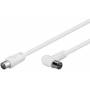 Wentronic - goobay - Antennenkabel - IEC-Anschluss (S) gewinkelt bis IEC-Anschluss (R) gerade - 1.5 m - doppelt abgeschirmtes Koaxialkabel -