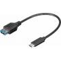 Wentronic - Goobay USB 3.0 SuperSpeed Kabel > USB-C?, 0.2 m - USB 3.0-Buchse (Typ A) > USB-C? Stecker (67894)