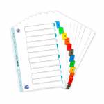 Elba - Mylarkarton-Register, Zahlen, DIN A4, farbig, 12-teilig 1-12, farbige Taben, aus strapazierfhigem Mylar-Karton - (M568587)