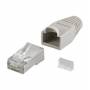 Wentronic - goobay - Modularstecker RJ45 - geschirmt - mit Knickschutz - Grau
