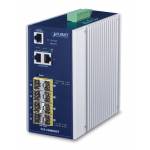 Planet - PLANET Industrial 8 100/1000X SFP + 2-Port 10/100/1000T