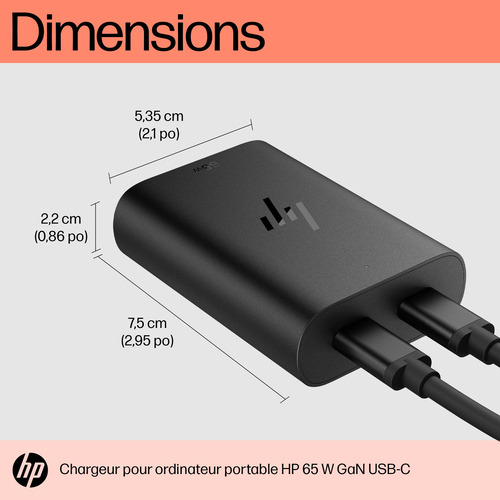 Chargeur ordinateur portable HP USB-C 65W
