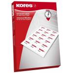 Kores - Universal-Etiketten, 70 x 70 mm, wei, 100 Blatt Rand rundum - 1 Stck (L7070)