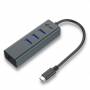 I-tec - i-Tec USB-C Metal 3-Port - Hub - 3 x SuperSpeed USB3.0 + 1 x 10/100/1000 - Desktop (C31METALG3HUB)