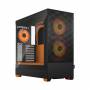 Fractal Design - pop air rgb orange core tg clear tint tower chassis