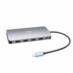 I-tec - I-TEC USB-C Metal Nano Dock 2x DP 1x HDMI 1x GLAN 1x Audio/Mic 2 xUSB 3.1 2x USB 2.0 1x USB-C Data 1x USB-C 100W PD (C31NANODOCK
