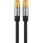 Wentronic - goobay - Antennenkabel - F-Stecker (M) bis F-Stecker (M) - 1 m - 4-lagige Abschirmung - 135 dB - Schwarz - robust (70661)