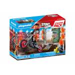 Playmobil -  Stuntshow Starter Pack Stuntshow Motorrad mit Feuerwand 71256 (71256)