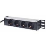 Intellinet - Intellinet 714020 4salidas AC 1U Gris unidad de distribuci�n de energ�a (PDU)