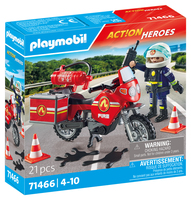 Geobra Brandst�tter Stiftung - PLAYMOBIL 71466 Feuerwehrmotorrad am Unf