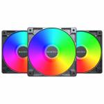Montech - GF120 PWM ARGB L�fter, 3er Pack - 120mm, schwarz (GF120 ARGB PWM (B) 3 IN 1)