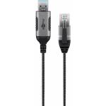Goobay - Goobay 74395 cambiador de gnero para cable USB 3.0 type A RJ45 Negro, Plata