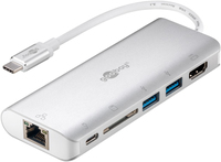 Goobay - USB-C Multiport Adapter HDMI USB CR RJ45 PD (aluminium)