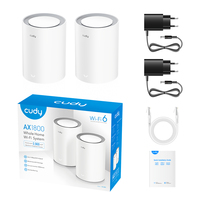 Cudy - M3000 2-PACK Mesh-WLAN-System Dual-Band (2,4 GHz/5 GHz) Wi-Fi 6 (802.11ax) Grau - Wei� 1 Intern (M3000(2-Pack) V2.0)