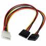 Startech - StarTech.com LP4 to 2 SATA Internal Power Splitter Cable - Netzteil - 15 PIN SATA Power (W) - interne Stromversorgung, 4-polig (