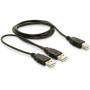 Delock - DELOCK USB Kabel B -> 2x A St/St 1.00m sw