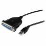 Startech - .com USB 转并行适配器电缆 1，8m-Centronics/db25/ IEEE1284 打印机电缆转 USB-插头/插头-并行适配器