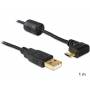 Delock - DELOCK USB Kabel A -> Micro-B 90 St/St 1.00m sw