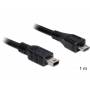 Delock - DELOCK USB Kabel Micro-B -> Mini-B St/St 1.00m sw