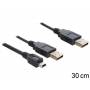 Delock - DELOCK USB Y-Kabel 2x A -> mini B St/St 0.30m