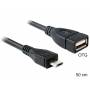 Delock - DELOCK USB Kabel A -> Micro-B OTG Bu/St 0.50m sw