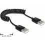 Delock - DELOCK USB Kabel A -> A St/St 0.20m-0.60m Spiral sw