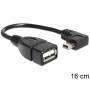 Delock - DELOCK USB Kabel A -> Mini-B Bu/St 0.16m 90 OTG sw