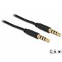 Delock - DELOCK Klinkekabel 3,5mm -> 3,5mm St/St 0.50m 4Pin schwar