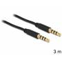 Delock - DELOCK Klinkekabel 3,5mm -> 3,5mm St/St 3.00m 4Pin schwarz