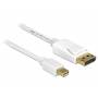 Delock - DELOCK Displayport Kabel mini DP -> DP St/St 2.00m wei 4K