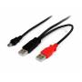 Startech - StarTech.com USB Y-Kabel fr externe Festplatten - USB A auf Mini-B - USB-Kabel - USB Typ A, 4-polig (M) - Mini-USB, Typ B 